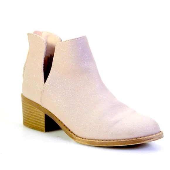Steve Madden Lancaster Sparkle cream Ankle Boots 6 women back zipped - Picture 1 of 9